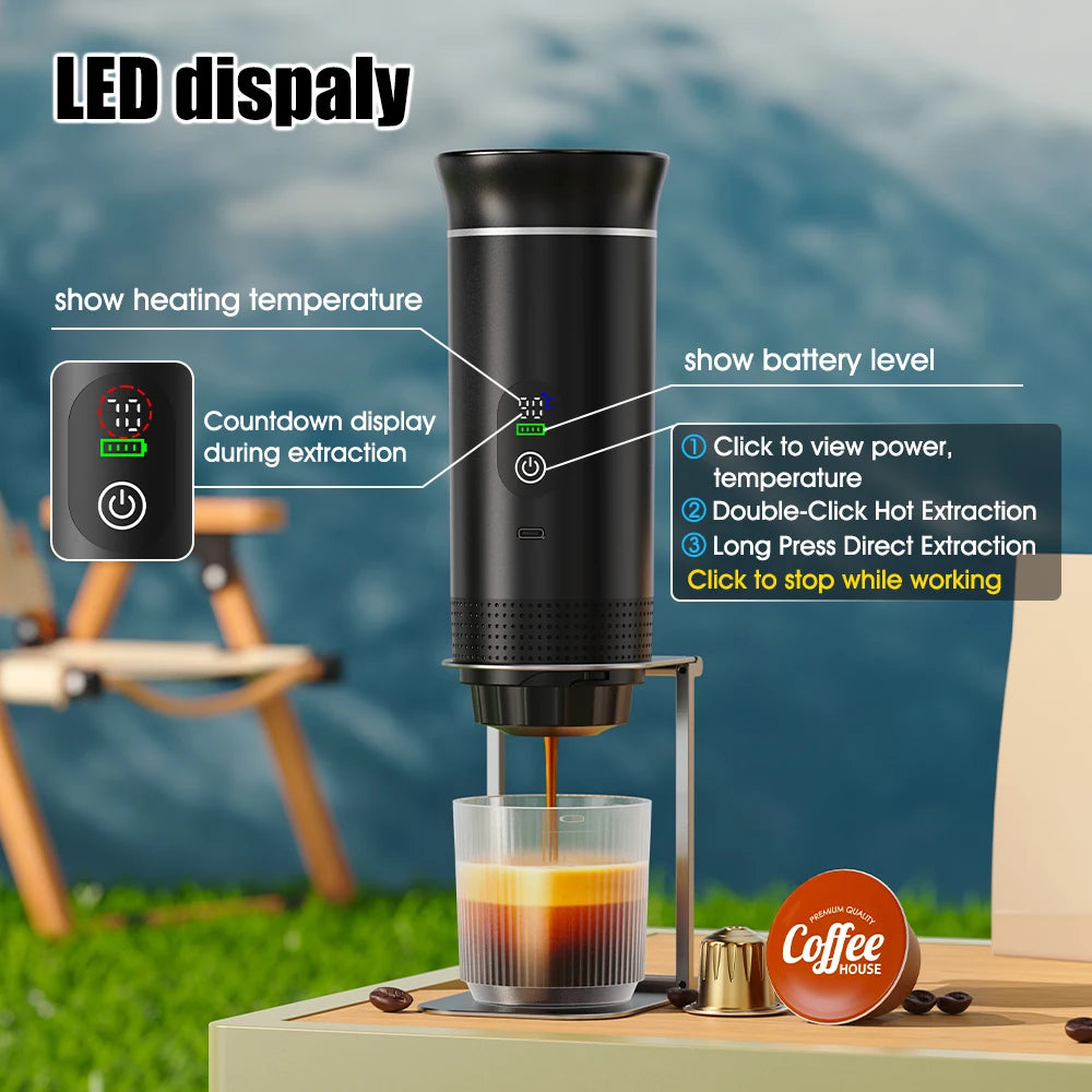 Portable espresso machine for travel, outdoor and camping