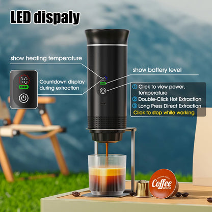 Portable espresso machine for travel, outdoor and camping
